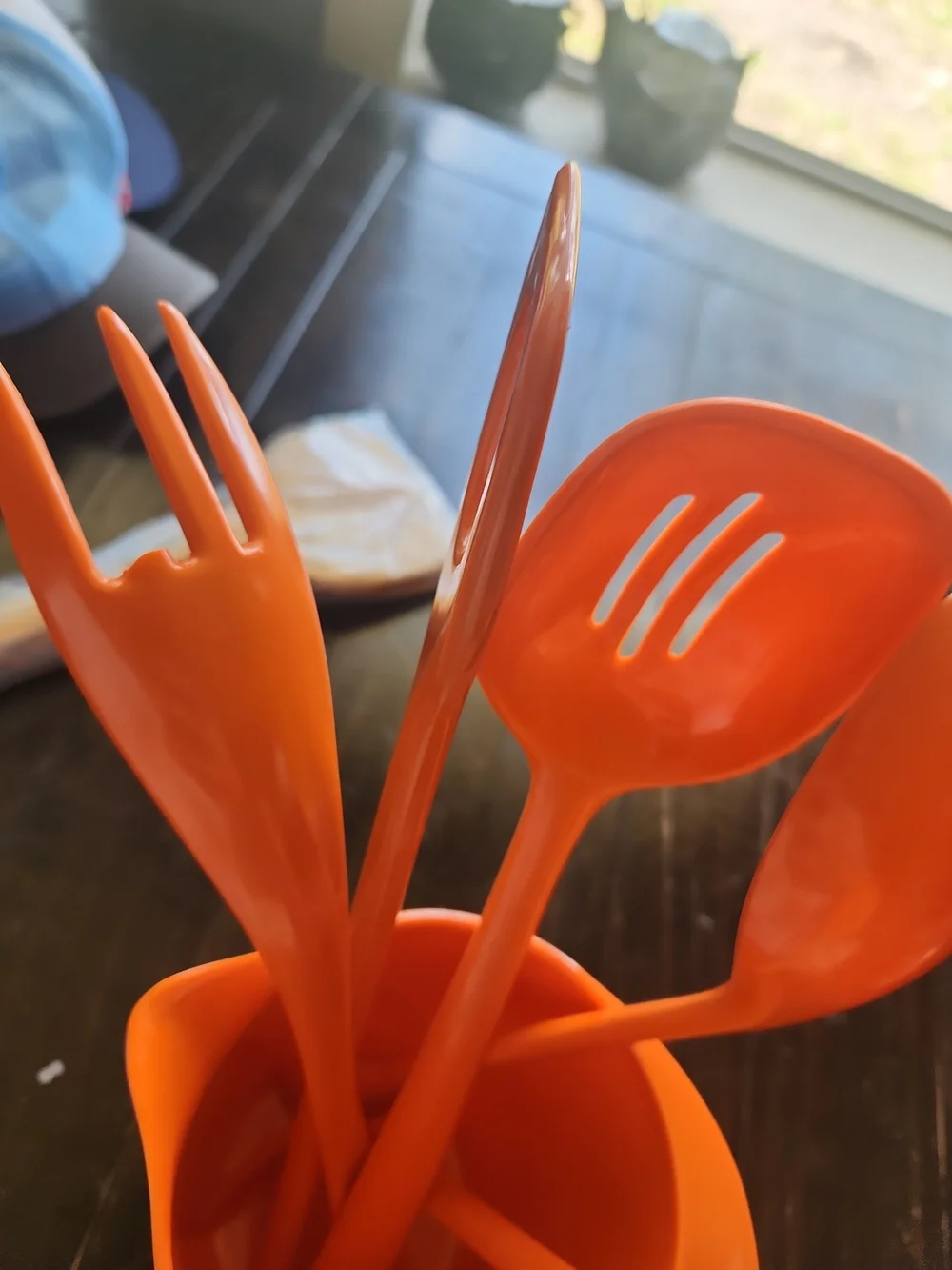 Vtg MCM Rosti Denmark Orange Melamine Pitcher Utensils 2511 Eric Lehmann 1960s